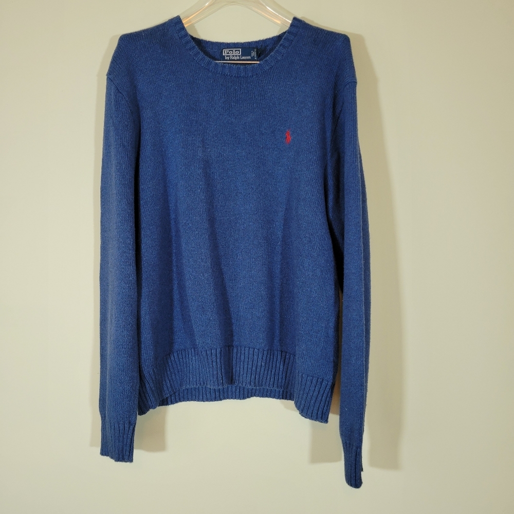 Men's Polo by Ralph Lauren Blue Knit Sweater, Size XXL